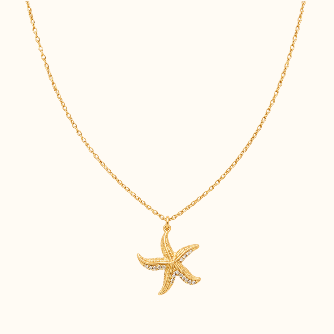 Gold Starfish Pendant Necklace