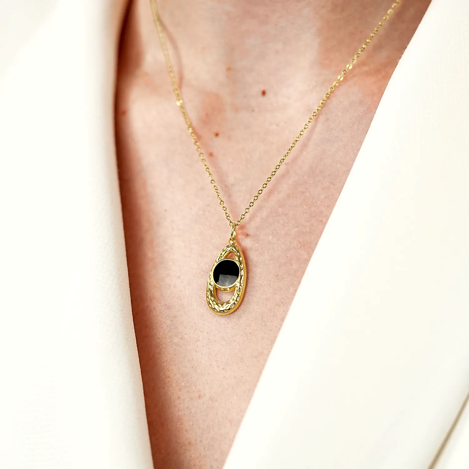 Obsidian Pendant Necklace