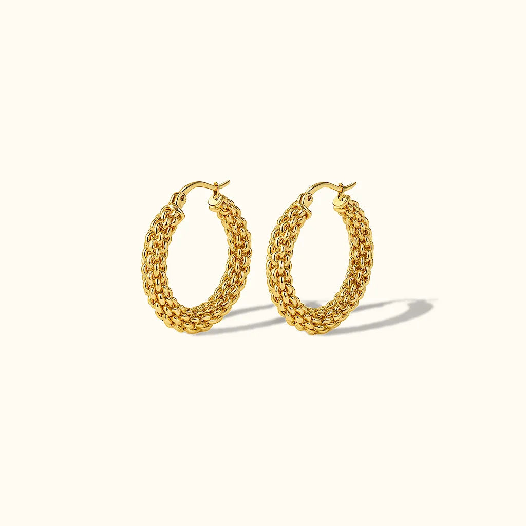 Woven Gold Hoops