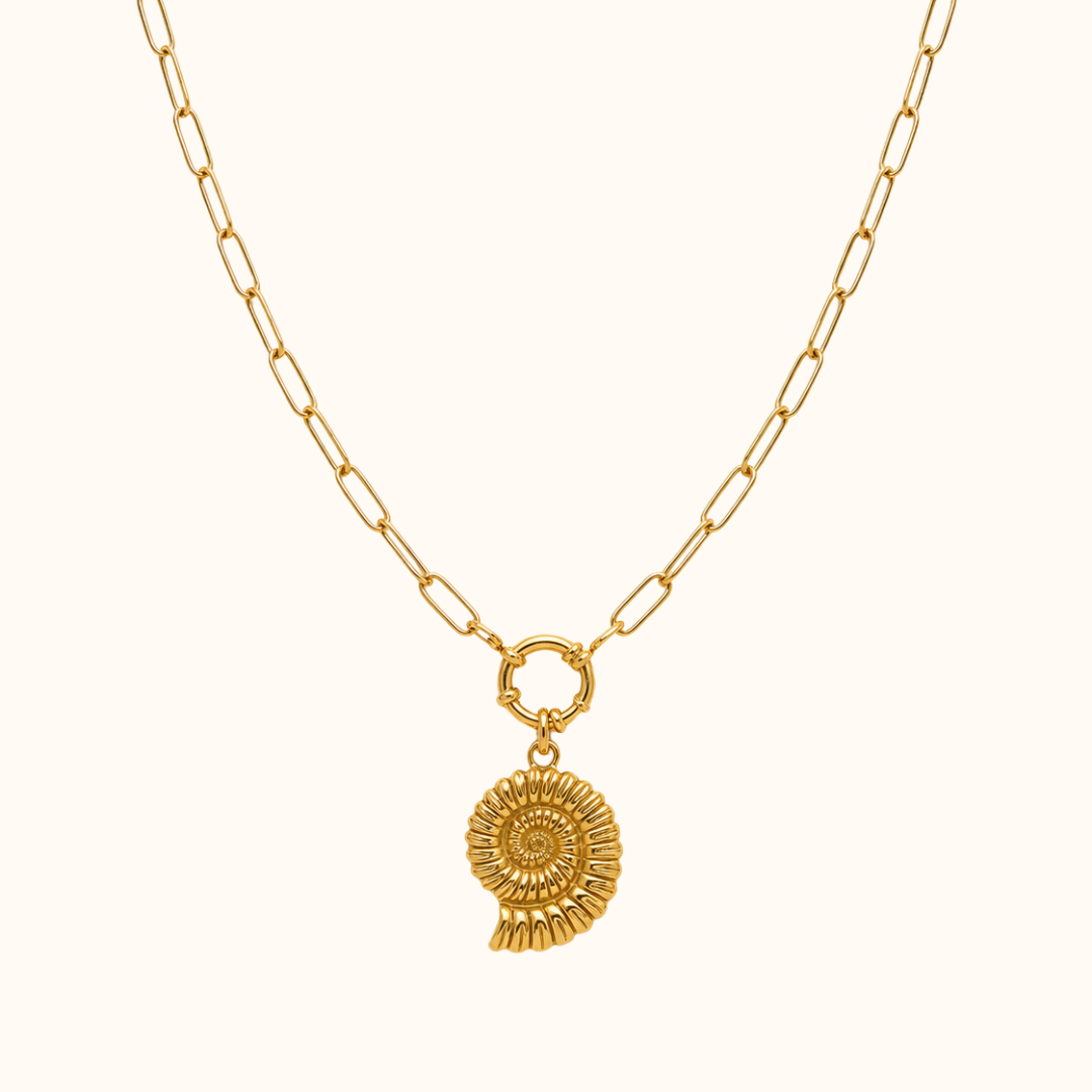 Gold Nautilus Shell Charm Necklace