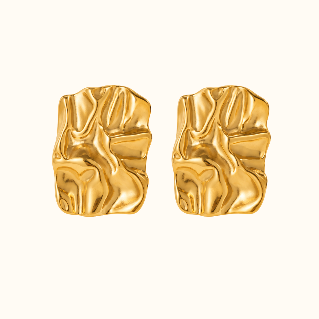 Gold Sculptural Face Earrings
