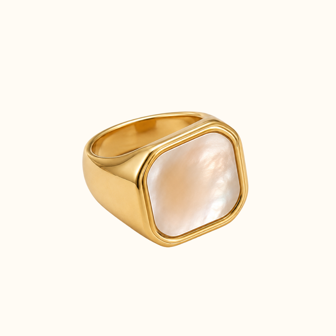 Gold Mother of Pearl Ring