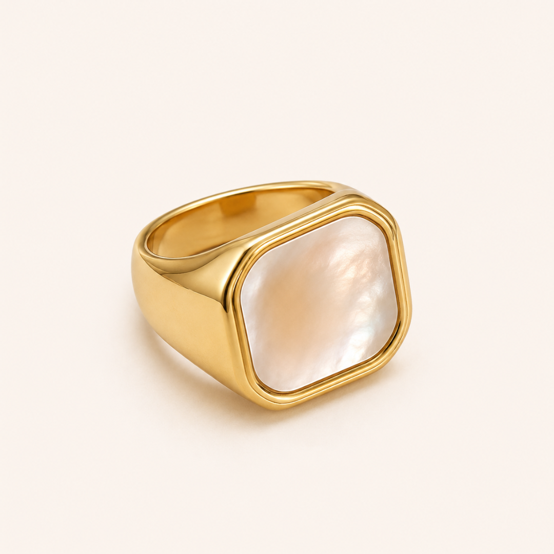 Gold Mother of Pearl Ring
