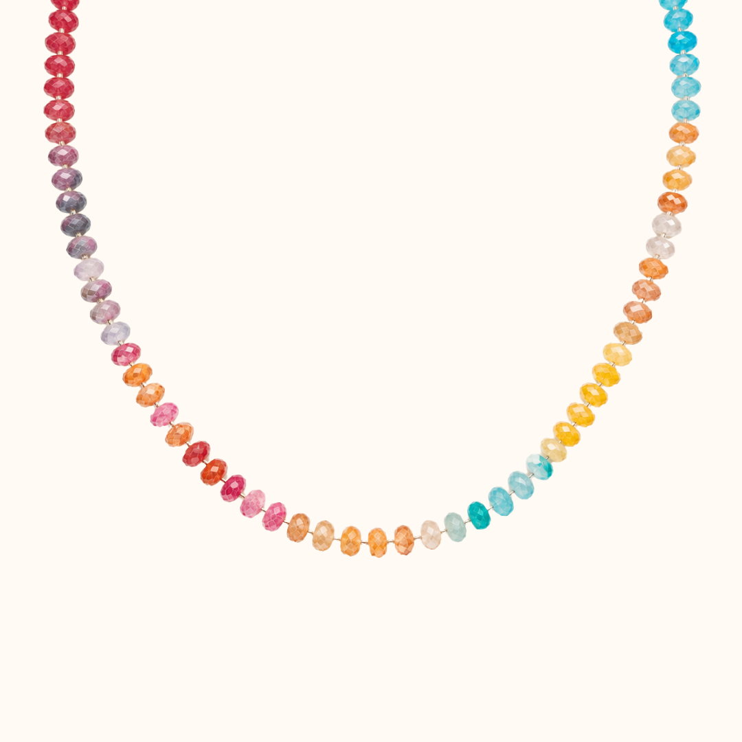 Multicolor Faceted Gemstone Necklace