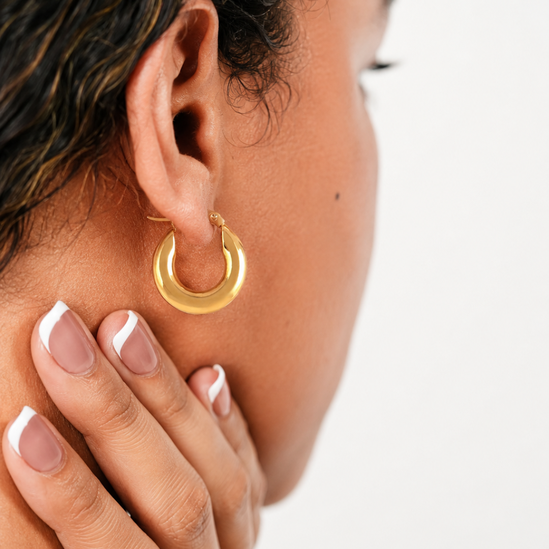 Gold Chunky Hoop Earrings
